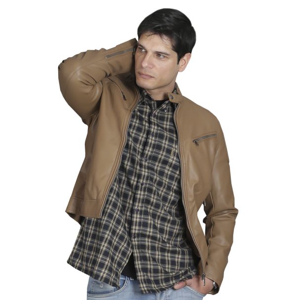 Chaqueta Ecocuero Camel