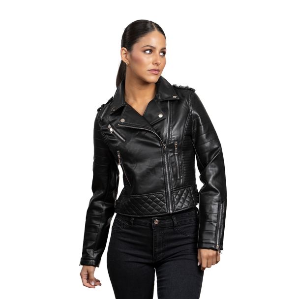 Chaqueta Aviadora CHG80 Ecocuero Negro