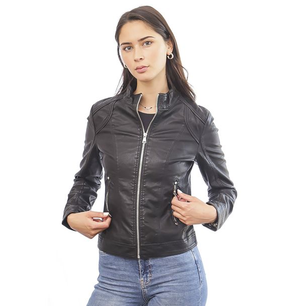 Chaqueta Ecocuero Negro