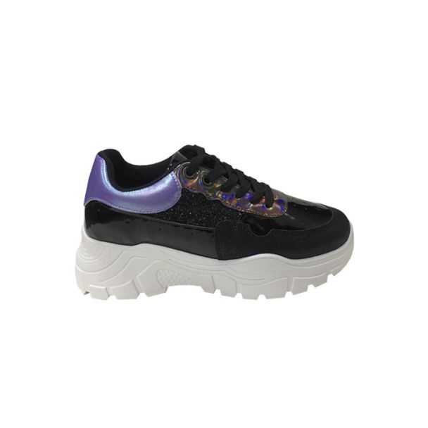 Zapatilla Ecocuero Negro