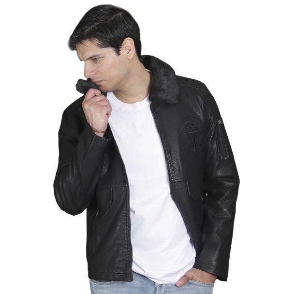 Chaqueta Ecocuero Negro