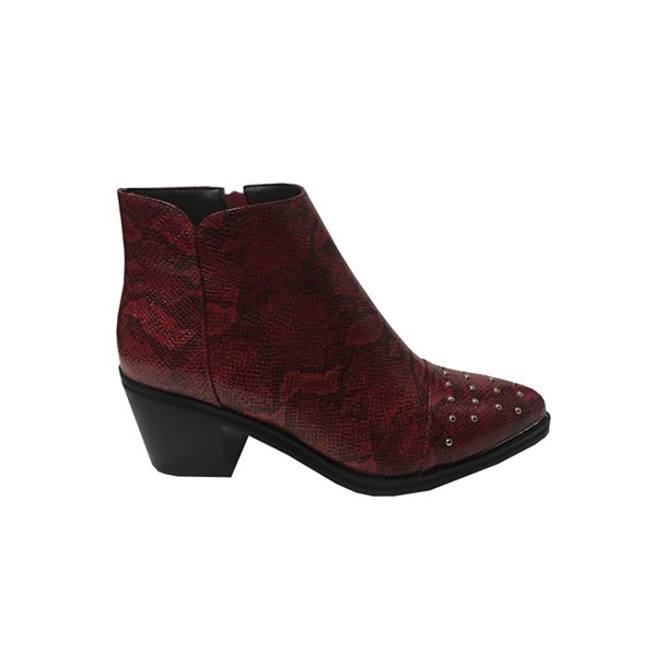 Botín Ecocuero Rojo Snake