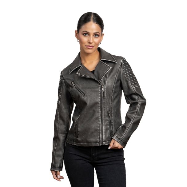 Chaqueta Aviadora CHG81 Ecocuero Gris