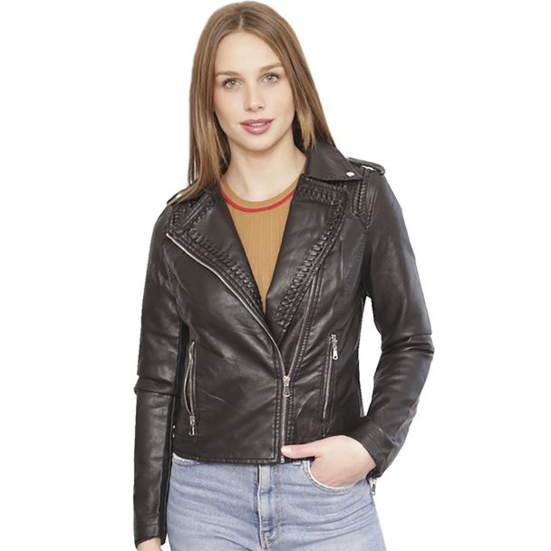 Chaqueta Aviadora CHG04 Ecocuero Negro