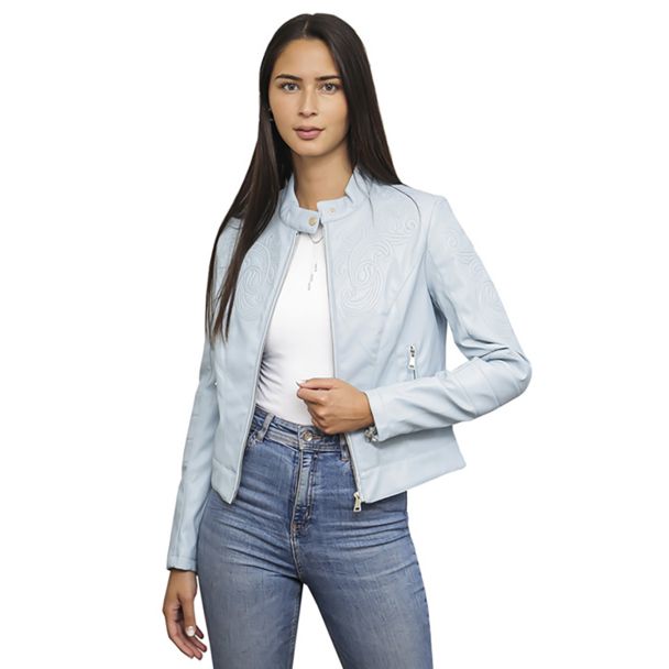 Chaqueta Ecocuero Celeste