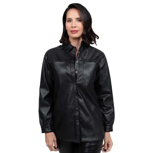 Camisa EcoCuero Negro
