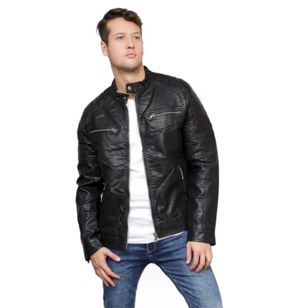Chaqueta Ecocuero Negro