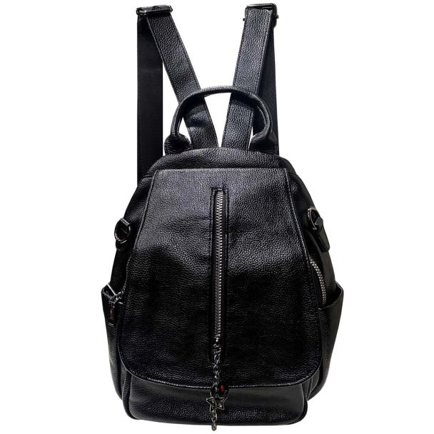 Mochila Cuero Negro
